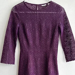 Jack Wills Purple Diamond Cutout Sheath Dress, Purple, Size 2